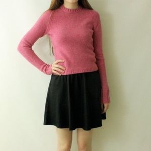 Vintage 90's Pink CROPPED Fitted Cozy Knit Sweater